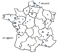 carte de France des groupes Germe